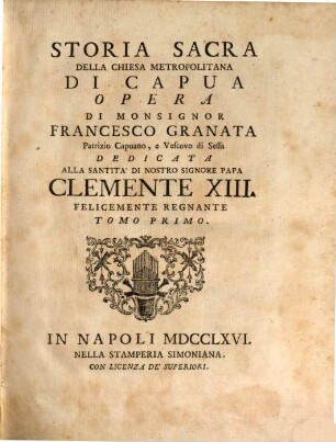 Storia sacra della chiesa metropolitana di Capua, 1