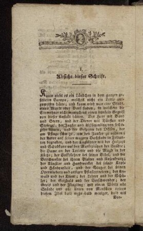 I. Absicht dieser Schrift.