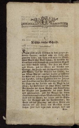 I. Absicht dieser Schrift.