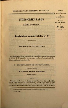 Annales du commerce extérieur. Indes-Occidentales néerlandaises. Faits commerciaux. 5. 1868