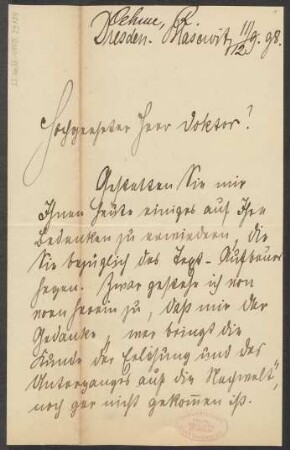 Brief an B. Schott's Söhne : 11.09.1898