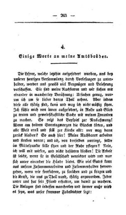 Einige Worte an meine Amtsbrüder