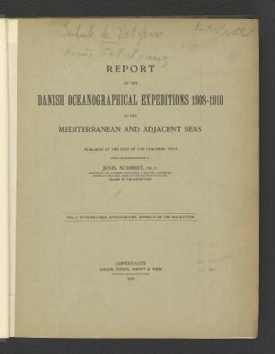 Vol. 1: Introduction, hydrography, deposits of the sea-bottom