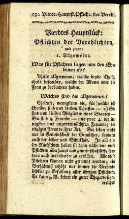 Viertdtes Hauptstück: Pflichten der Verehlichten.
