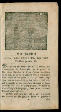 Ein Kapitel für die, welche wissen wollen, wozu dieses Büchlein gemacht ist