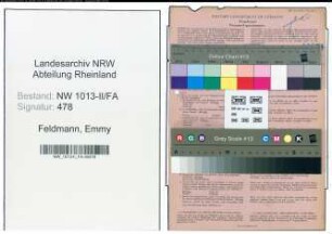 Entnazifizierung Emmy Feldmann , geb. 27.01.1908 (Verkaeuferin)