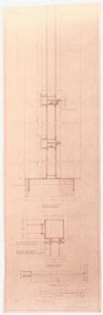 Bautechnische Loseblattsammlung. Bauwissenschaftliche Forschungs- und Entwicklungsstelle, Magistrat Berlin, Abt. Bau/Wo, »Amerikahaus«: Fenster: Höhenschnitt, Aufsicht 1:1, Grundriss 1:10