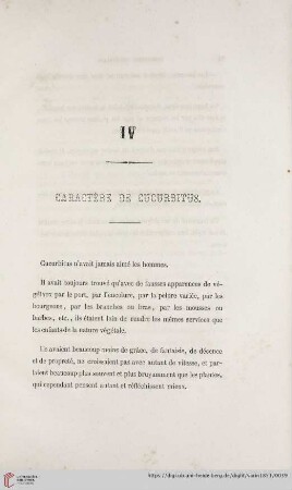 IV Caractère de Cucurbitus