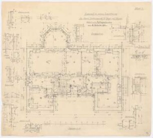 Landhaus Dr. Ruge, Nardevitz: Grundriss EG 1:50 und Details
