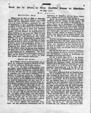 Bericht über die Arbeiten der Königl. französischen Academie der Wissenschaften im Jahr 1816