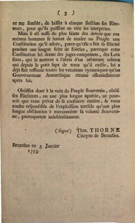Thas. Thorne A Ses Concitoyens