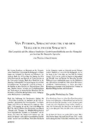 Von Pferden, Sprachenpolitik und dem Vergleich zweier Sprache