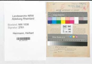 Entnazifizierung Herbert Herrmann , geb. 18.07.1903 (Angestellter)
