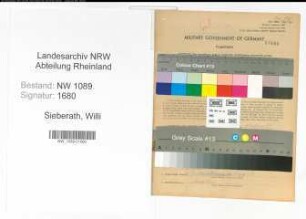 Entnazifizierung Willi Sieberath , geb. 09.04.1918 (Unterbrandmeister)