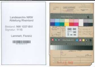 Entnazifizierung Florenz Lammert , geb. 05.04.1896 (Amtsgerichtsrat)