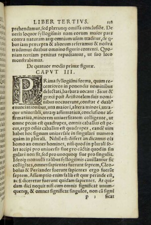 De quatuor modis primae figurae. Caput III.
