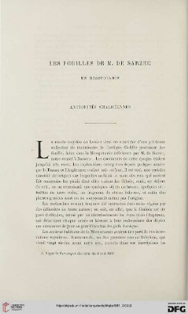 2. Pér. 24.1881: Les fouilles de M. de Sarzec en Mésopotamie : antiquités chaldéennes