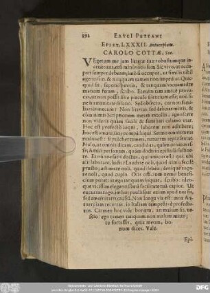 Epist. LXXXII. Antverpiam. Carolo Cottae, Suo.