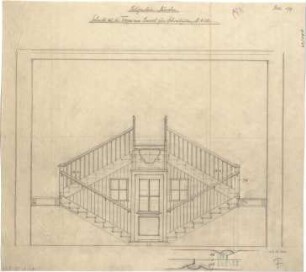 Fischer, Theodor; München - Westend, Bergmannstr.; Ledigenheim - Treppe vom Lesesaal zum Schreibzimmer (Schnitt)