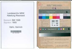 Entnazifizierung Heinrich Hahn , geb. 18.03.1899 (Steuerberater)