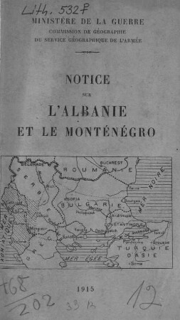 Notice sur l'Albanie et le Monténégro