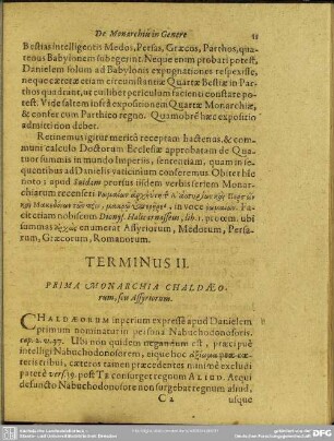 Terminus II. Prima Monarchia Chaldaeo rum, seu Assyriorum