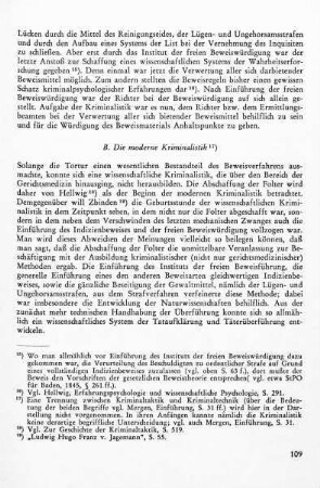 B. Die moderne Kriminalistik