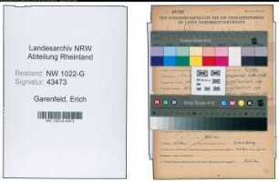 Entnazifizierung Erich Garenfeld , geb. 14.10.1901 (Geschaeftsfuehrer)