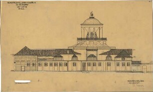 Fischer, Theodor; Stuttgart; Kunstausstellungsgebäude - Ostseite (Ansicht)