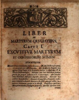 B. Casparis Sagittarii... De martyrum cruciatibus in primitiva ecclesia liber