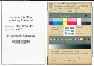 Entnazifizierung Margarete Gniewkowski , geb. 16.06.1922 ()