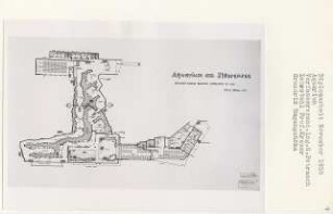 Aquarium am Stößchensee, Berlin-Pichelswerder (Diplomarbeit bei Willy Kreuer): Umgang Aquarium, Restaurant, Grundriss 1:200