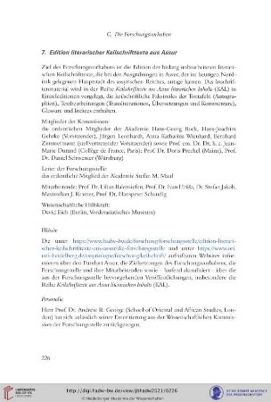 7. Edition literarischer Keilschrifttexte aus Assur