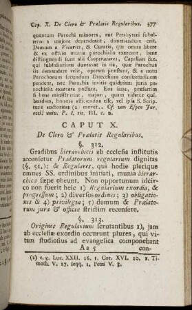 Caput X. De Clero & Prælatis Regularibus.
