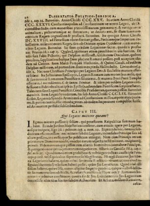 Caput III. Qui Legatos mittere queant.