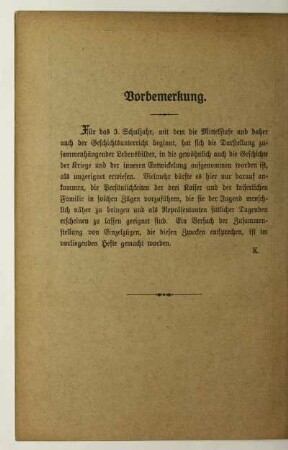 Vorbemerkung