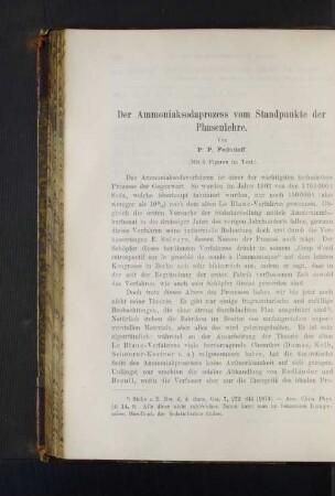 Die Ammoniaksodaprozess vom Standpunkt der Phasenlehre