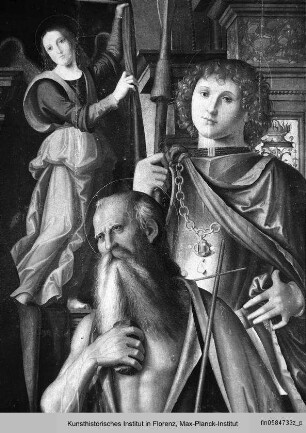Thronende Madonna mit Heiligen und Engeln
