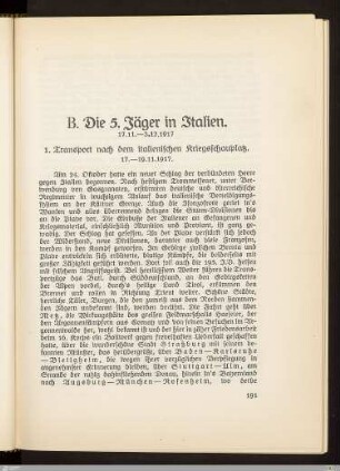 1. Transport nach dem italienischen Kriegsschauplatz