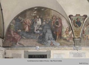 Freskenzyklus mit Darstellungen zu den Ursprüngen des Servitenordens : Tod des Alessio Falconieri (1310)
