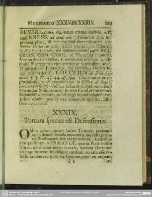 XXXIX. Tortura species est Defensionis