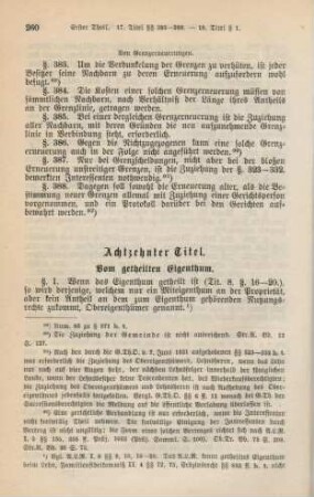 Achtzehnter Titel. Vom getheilten Eigenthum.