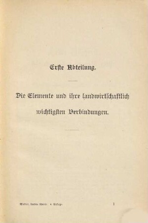 Leitfaden für den Unterricht in der landwirtschaftlichen Chemie an mittleren und niederen landwirtschaftlichen Lehranstalten : Mit 21 in den Text gedruckten Holzschnitten