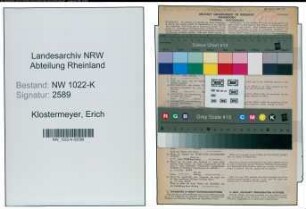 Entnazifizierung Erich Klostermeyer , geb. 28.08.1909 (Automechaniker)
