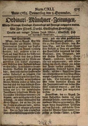 Ordinari-Münchner-Zeitungen. 1762, 9 - 12