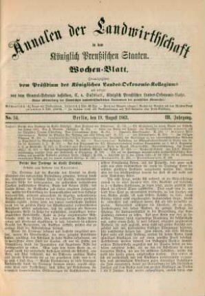 No. 34. Berlin, den 19. August 1863. III. Jahrgang.