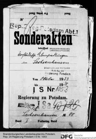 Kleinsiedlungen in Sachsenhausen, Kr. Niederbarnim