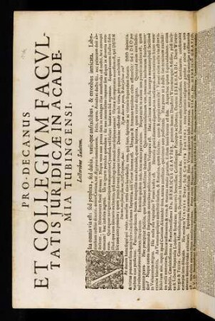 Pro-Decanus Et Collegivm Facvltatis Juridicae In Academia Tubingensi, Lectoribus Salutem
