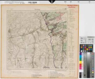 Katasteramt Brilon  Kreis Brilon, Meßtischblatt Eversberg 4616, Farbige Einzeichnung mit Namensliste
