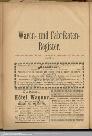 Waren- und Fabrikaten-Register